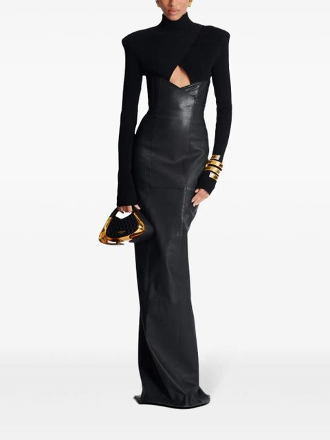 Balmain panelled maxi dress - Black