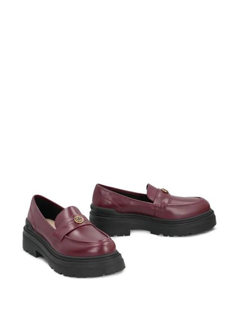 PINKO Mia leather platform loafers - Red - zdjęcie produktu nr 2