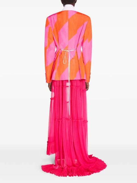 DRIES VAN NOTEN geometric-print double-breasted blazer - Pink