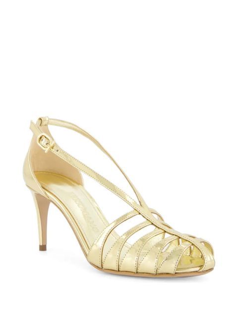 Ferragamo Lilie caged leather sandals - Gold - zdjęcie produktu nr 2