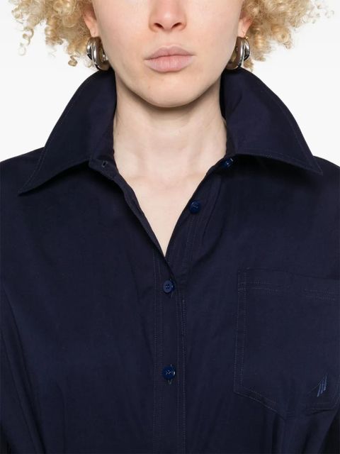 The Attico pleat-detail midi dress - Blue