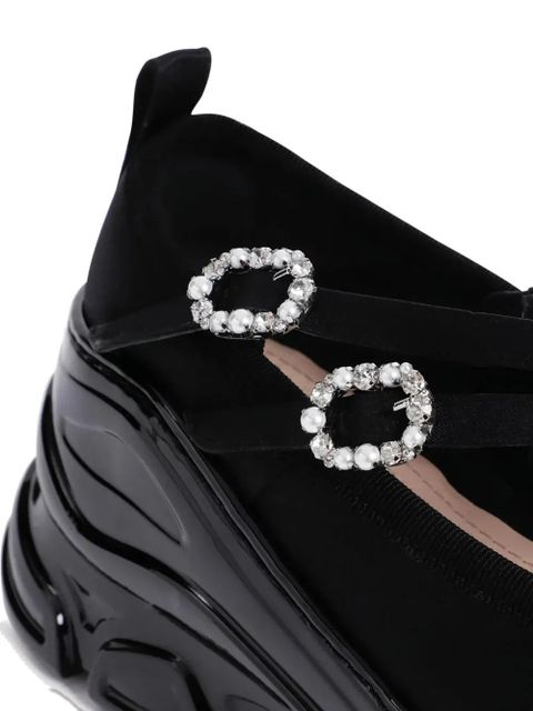 Simone Rocha crystal-embellished ballet flats - Black