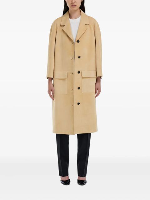 Ferragamo flap-pocket suede coat - Neutrals - zdjęcie produktu nr 2