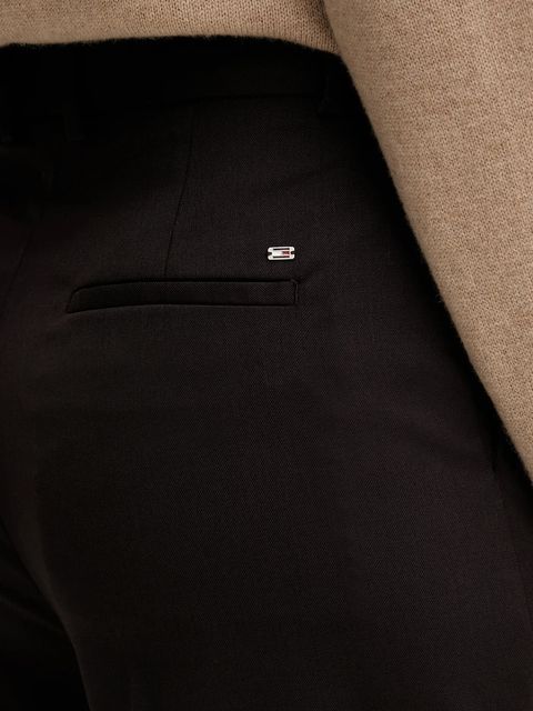 Tommy Hilfiger spodnie wełniane damskie kolor bordowy proste high waist WW0WW48362