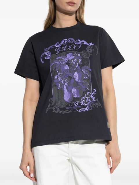 GANNI cotton T-shirt - Black