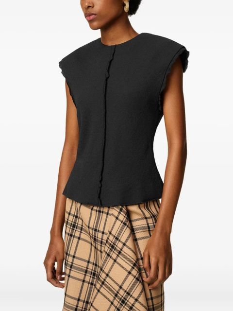 AMI Paris raw-edge sleeveless top - Black