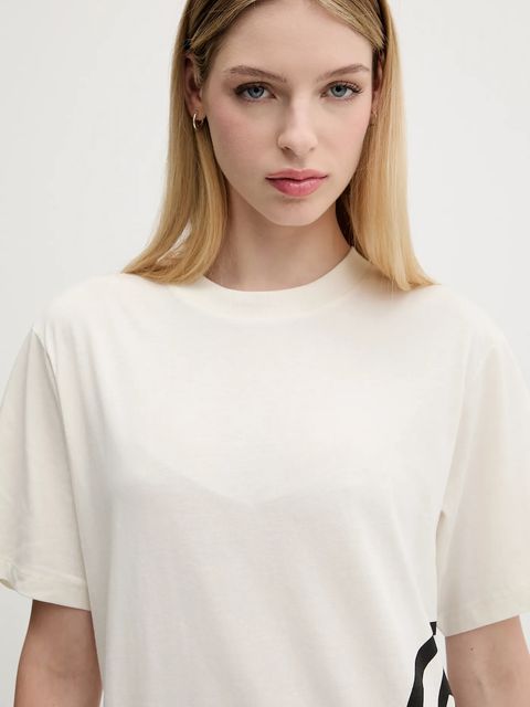 Hugo Blue t-shirt bawełniany damski kolor beżowy 50545053