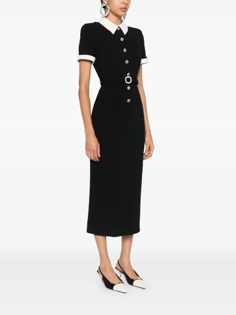 Self-Portrait crepe midi dress - Black