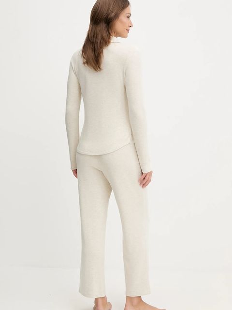 Calvin Klein Underwear piżama damska kolor beżowy LV00QS7582