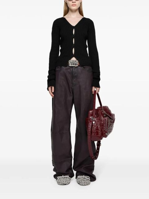 Acne Studios button-up ribbed cardigan - Black