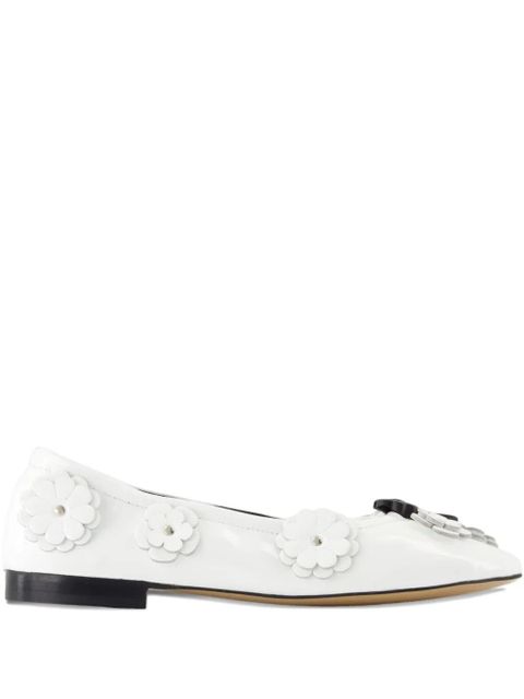 Cecilie Bahnsen flower-embellishment ballet flats - White - zdjęcie produktu nr 1