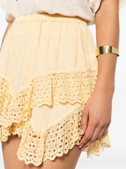 MARANT ÉTOILE Sukira broderie-anglaise shorts - Yellow