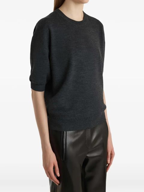 KHAITE Faye short-sleeve sweater - Grey