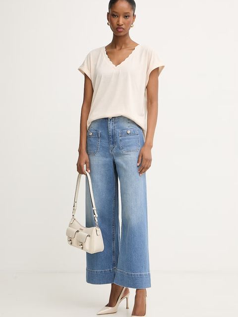 Morgan T-shirt basic damski z wiskozą - zdjęcie produktu nr 1