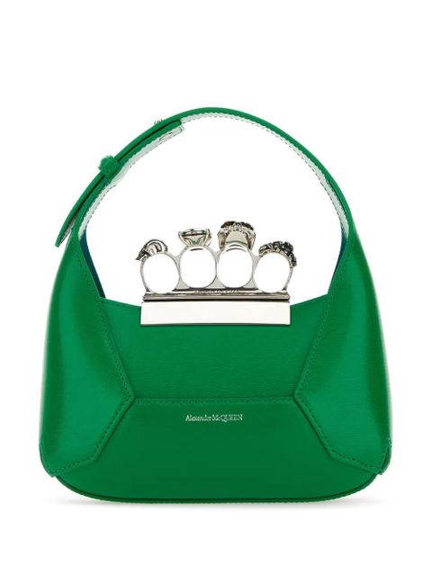 Alexander McQueen The Jewelled Hobo leather mini bag - Green - zdjęcie produktu nr 1