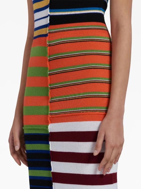 Marni patchwork knitted midi dress - Orange