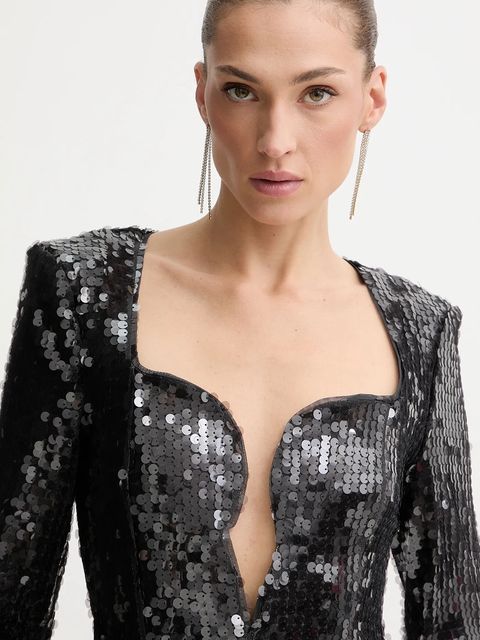 Bardot sukienka kolor szary mini rozkloszowana 60120DB - zdjęcie produktu nr 2