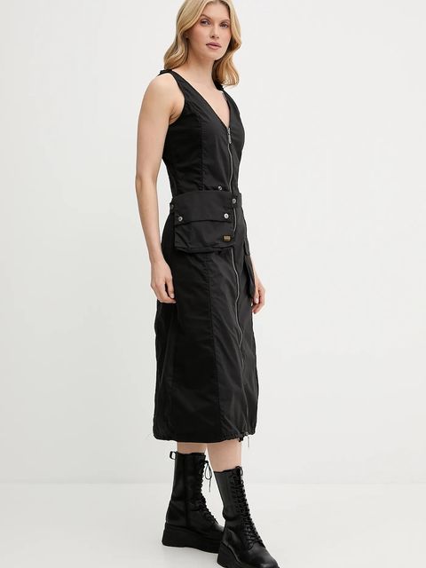 G-Star sukienka kolor czarny midi prosta D26288-D308 - zdjęcie produktu nr 2