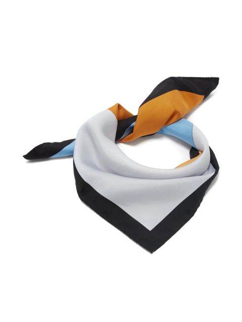 Victoria Beckham colour block-print silk scarf - Blue - zdjęcie produktu nr 2