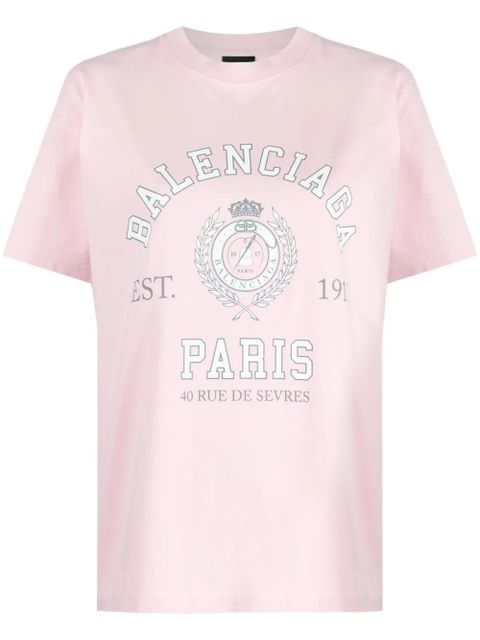 Balenciaga logo-print cotton T-shirt - Pink - zdjęcie produktu nr 1