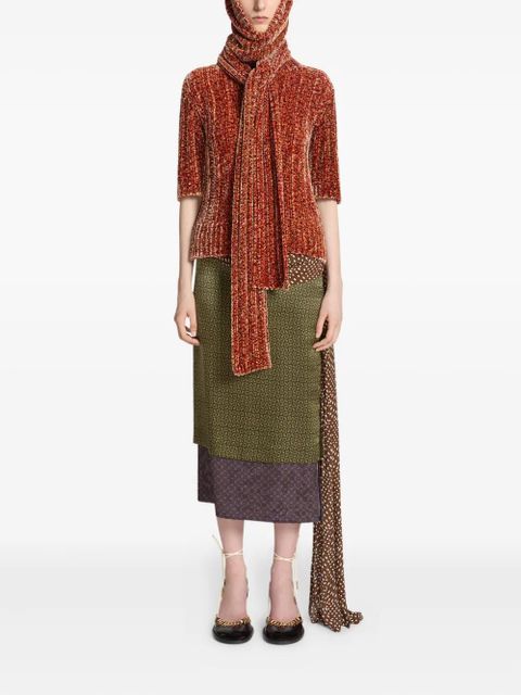 DRIES VAN NOTEN ribbed hood scarf - Red - zdjęcie produktu nr 2