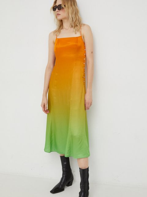 Samsoe Samsoe sukienka z domieszką jedwabiu - zdjęcie produktu nr 1