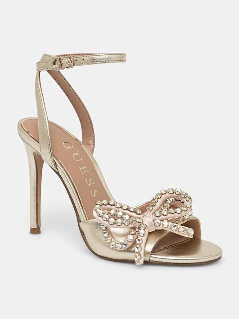 Guess sandały skórzane CHARMIN2 kolor złoty FLFCR2 LEA03 - zdjęcie produktu nr 1