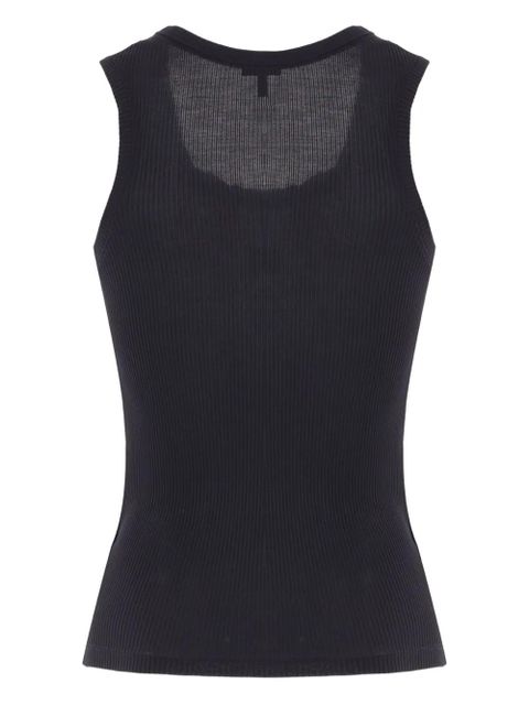 LOEWE fine-ribbed top - Black