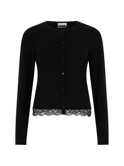 Valentino Garavani lace-detail cardigan - Black - zdjęcie produktu nr 1