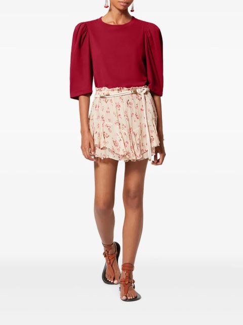 ISABEL MARANT Maeliss Tee puffed sleeve T-Shirt - Red - zdjęcie produktu nr 2