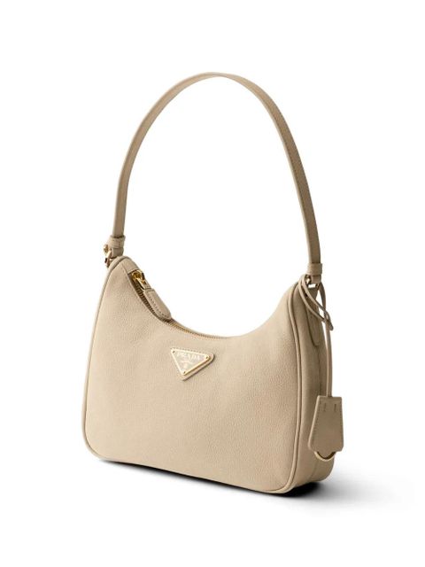 Prada Re-Edition 2005 nubuck and Saffiano leather mini-bag - Neutrals