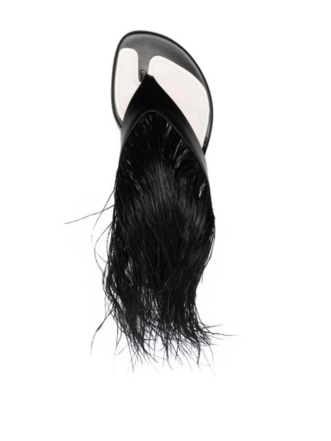 Lanvin Feather Swing 65 leather sandals - Black