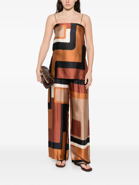 Faithfull the Brand Aina geometric-pattern blouse - Orange - zdjęcie produktu nr 2