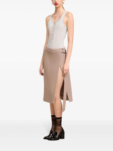 AMI Paris button-front cotton-rib tank top - Grey