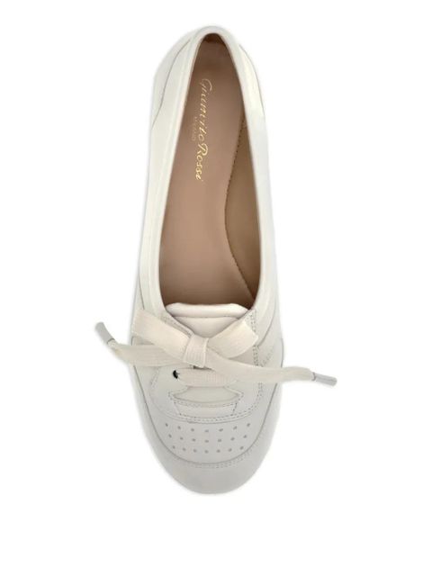 Gianvito Rossi lace-up ballet flats - White
