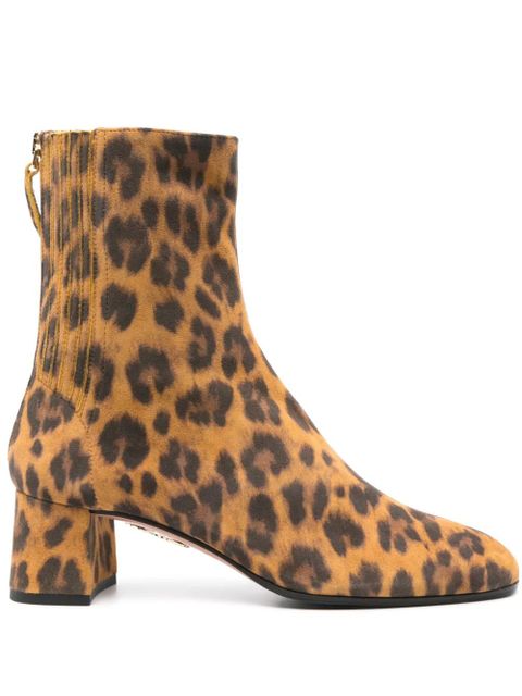 Aquazzura 50mm animal-print boots - Brown - zdjęcie produktu nr 1