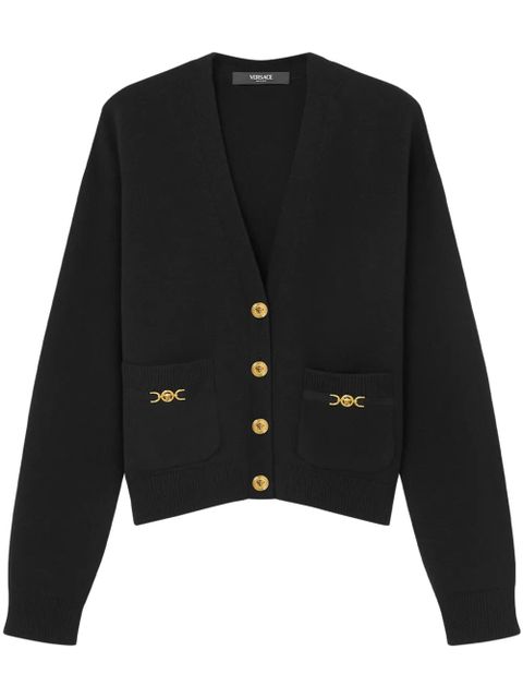 Versace Medusa-plaque V-neck cardigan - Black - zdjęcie produktu nr 1