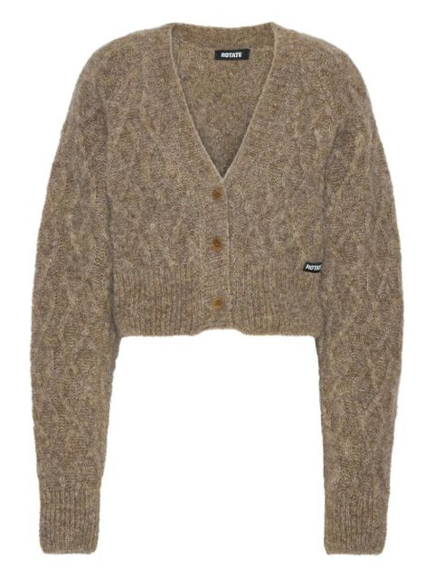 ROTATE BIRGER CHRISTENSEN cable-knit cropped cardigan - Brown - zdjęcie produktu nr 1