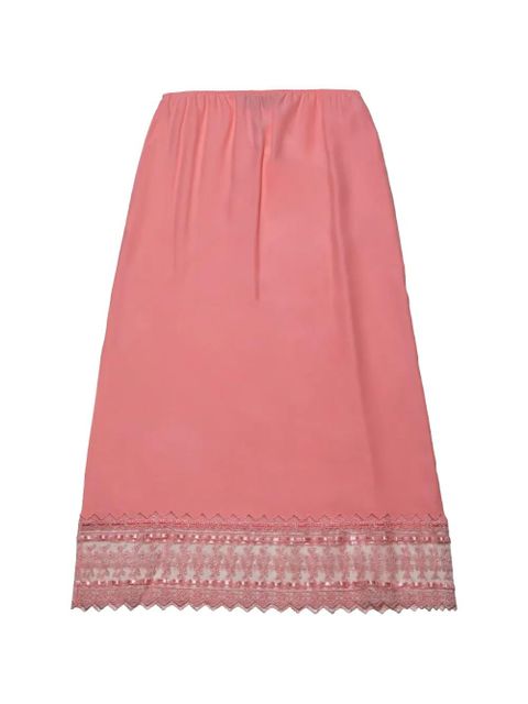 Simone Rocha lace-trim midi skirt - Pink - zdjęcie produktu nr 2
