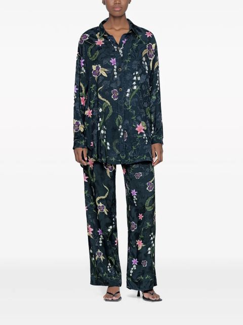 Agua By Agua Bendita Cecilia Tesoro floral-print shirt - Blue