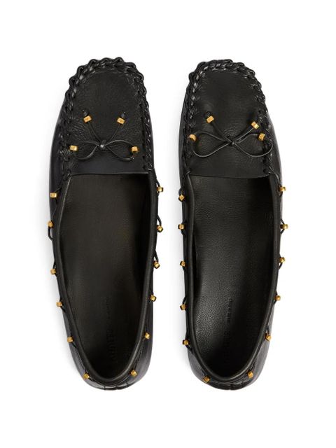 KHAITE flat leather loafers - Black
