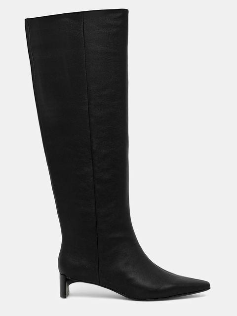 Calvin Klein kozaki skórzane SET BACK KITTEN HEEL KNEE BOOT - zdjęcie produktu nr 1