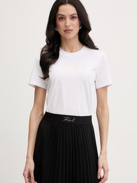 Karl Lagerfeld t-shirt damski bawełniany - zdjęcie produktu nr 2
