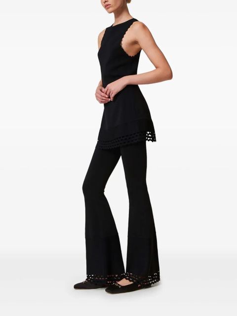 TWINSET geometric-pattern flared trousers - Black