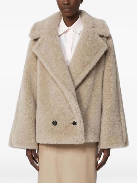 Max Mara double-breasted teddy coat - Neutrals