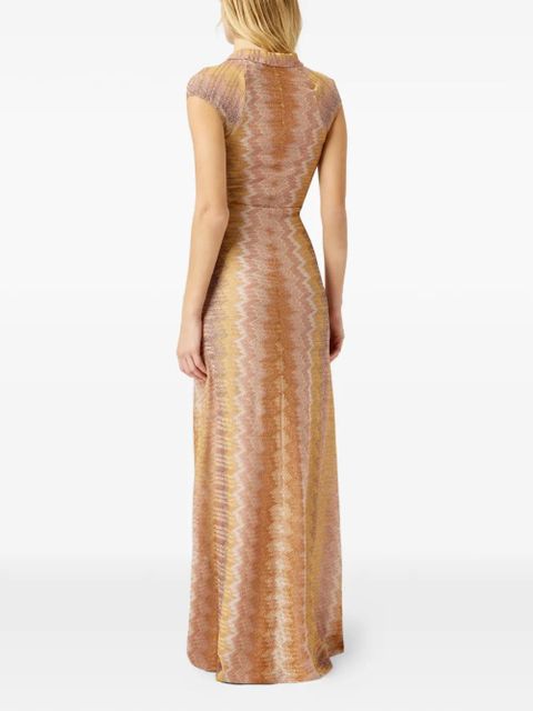 Missoni twisted zigzag-pattern dress - Neutrals