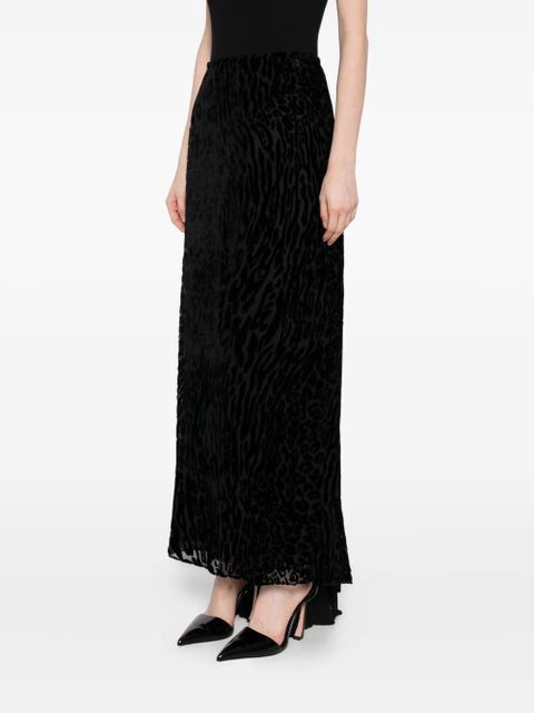 TOM FORD leopard-print velvet skirt - Black