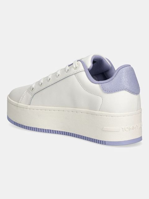 Tommy Jeans sneakersy skórzane TJW FLATFORM ESS MU damskie kolor biały EN0EN02918
