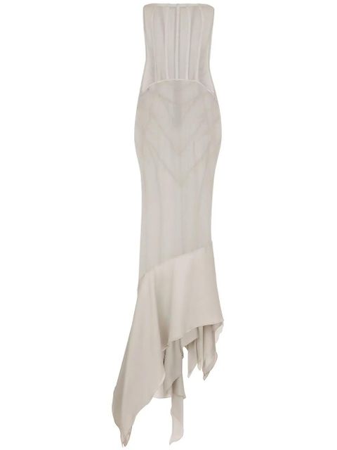 Dolce & Gabbana KIM DOLCE&GABBANA draped silk dress - Neutrals - zdjęcie produktu nr 1