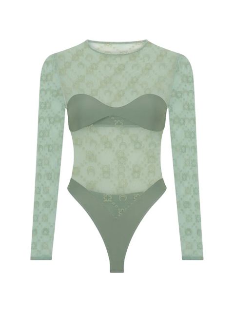 Marine Serre Moonogram long-sleeve bodysuit - Green - zdjęcie produktu nr 1